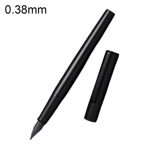 All-Steel Matte Fountain Pen, Curved Nib Calligraphy Pen, High-End Metal Pen for Student Practice & Art Signing
