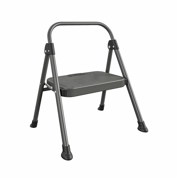 All Steel Step Stool: Black, Single Step, 225 lb Capacity, No Assembly Required