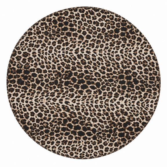 All Sunday Tablecloths Leopard Print, 60 in Round - Standard Edge