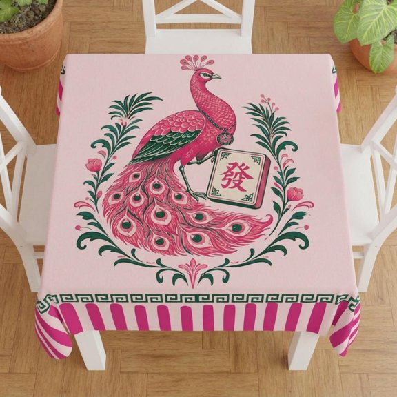 All Sunday Tablecloths Mahjong Square, 60 x 60 in - Lace Edge