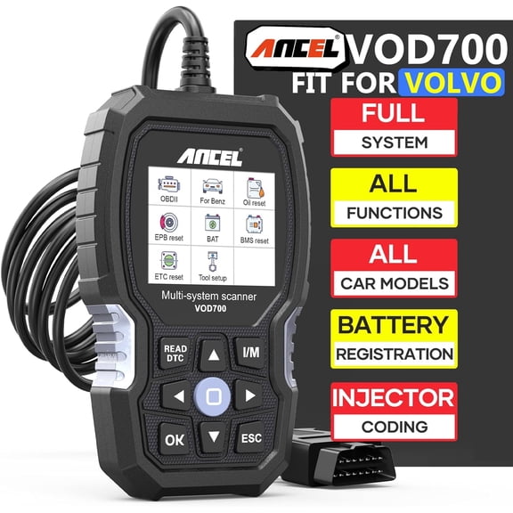 All System OBD2 Scanner Fits for Volvo Car Code Reader Full Function Diagnostic Scan Tool ABS Bleeding Injector Oil ETC SRL BMS EPB TPMS Reset Tool