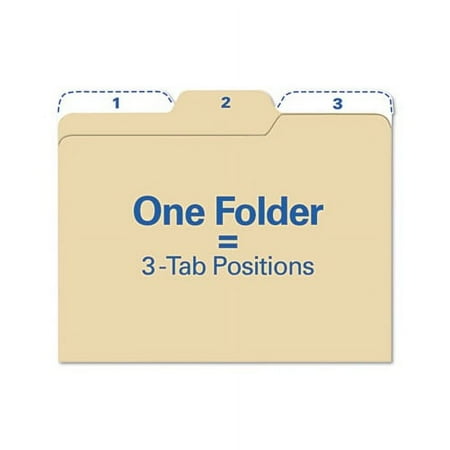 All Tab File Folders 1/3-Cut Tabs, Letter Size, Manila, 80/Pack