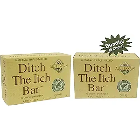 All Terrain Ditch The Itch Bar Soap, 4oz., to Cleanse & Soothe Itchy Irritated Skin (Pack of 2)