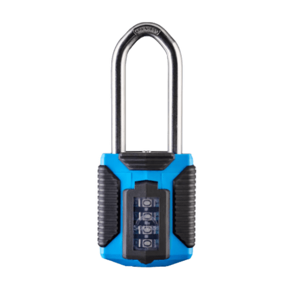 All Weather Marine Grade Long Shackle Combination Padlock | Rustproof | 4-Wheel | CP50ATLS/2.5