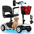 thumbnail image 1 of All-Terrain Mobility Scooter with USB Charge,300lbs Foldable Powered Wheelchair for Adult,Compact Heavy Duty Mobile for Travel,Removable Battery,Silver, 1 of 13