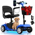 thumbnail image 1 of All-Terrain Mobility Scooter with USB Charge,300lbs Foldable Powered Wheelchair for Adult,Compact Heavy Duty Mobile for Travel,Removable Battery,Blue, 1 of 13