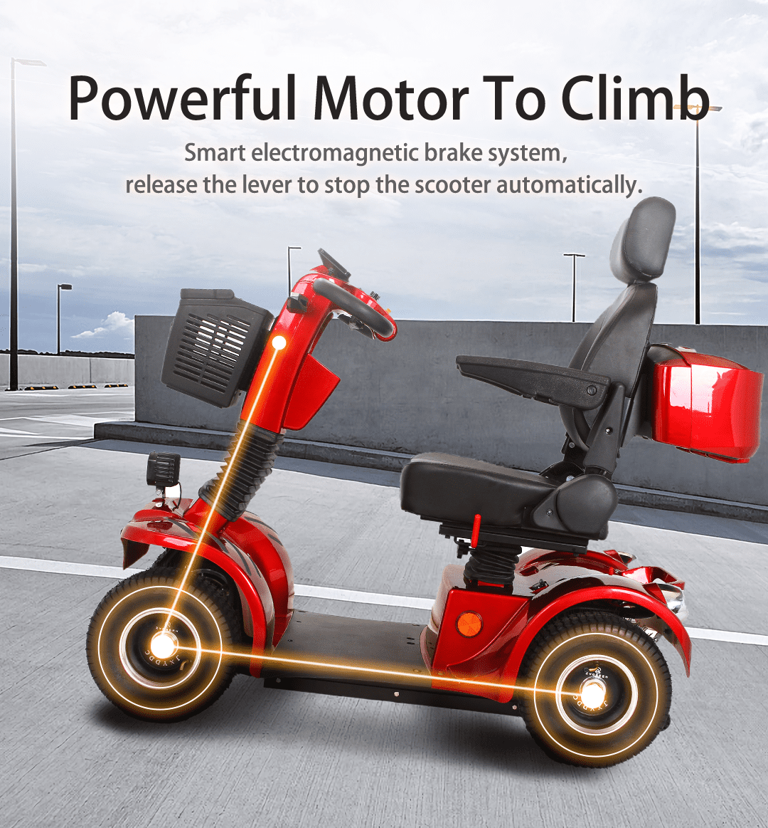 All Terrain Mobility Scooters for Seniors & Adults 300lbs Capacity Electric Powered Wheelchair