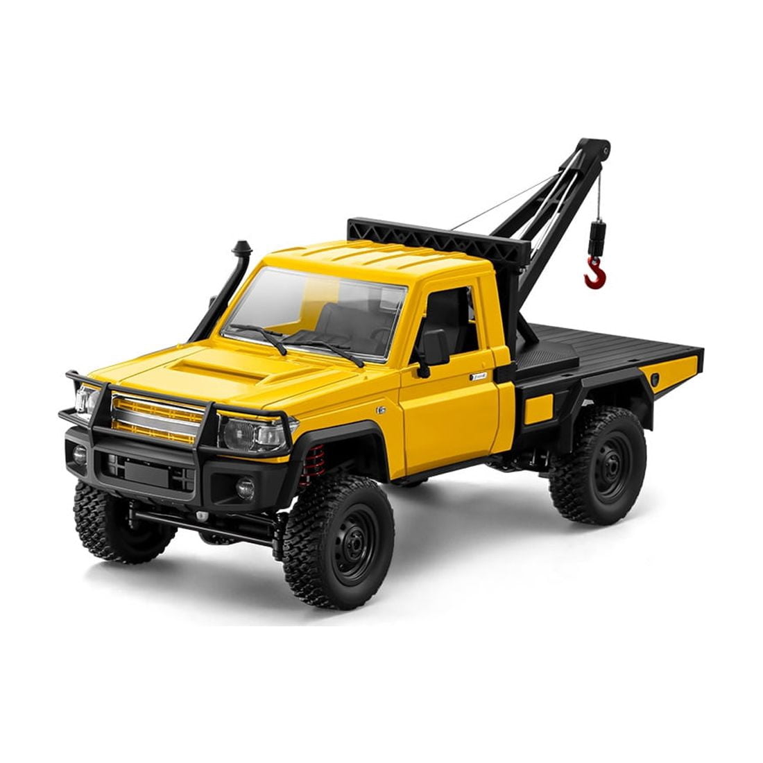 All-Terrain RC Crawler Car, 1/12 Scale 2.4G Full-proportional 4WD RC Climbing Car Engineering Vehicle with Functional Crane, Liftable Hook & 2-Speed, Collectible Gift for Adult(RTR Version)