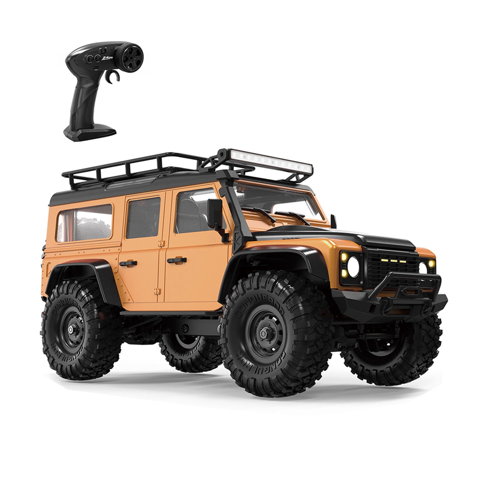 All Terrain Remote Control Climbing Car Toy 1/16 Scale 4x4WD Model Crawler Car with Powerful Motor and Metal Steering