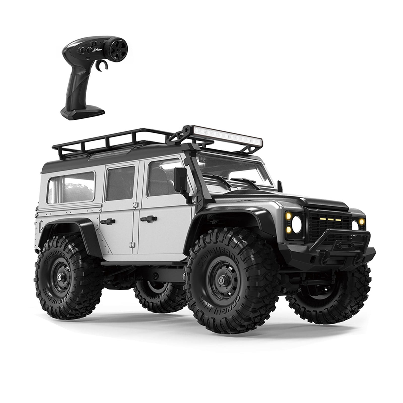 All Terrain Remote Control Climbing Car Toy 1/16 Scale 4x4WD Model Crawler Car with Powerful Motor and Metal Steering
