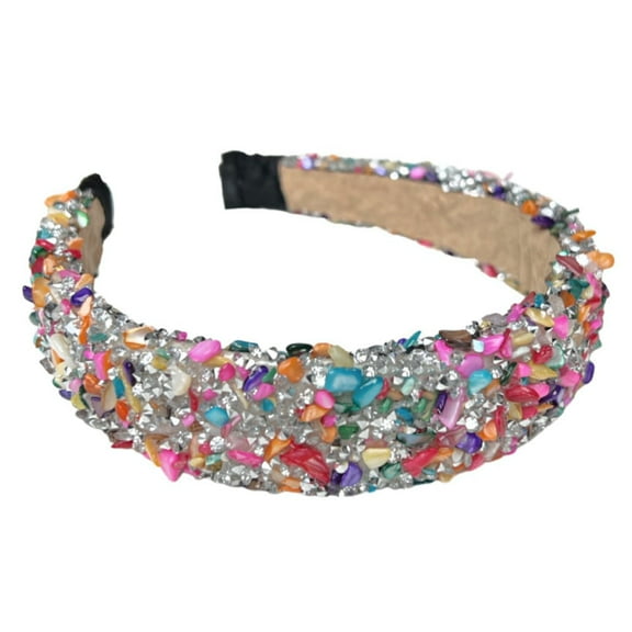 Headbands of Hope Women's Statement Glitter Fashion Headband | Silver + Multi