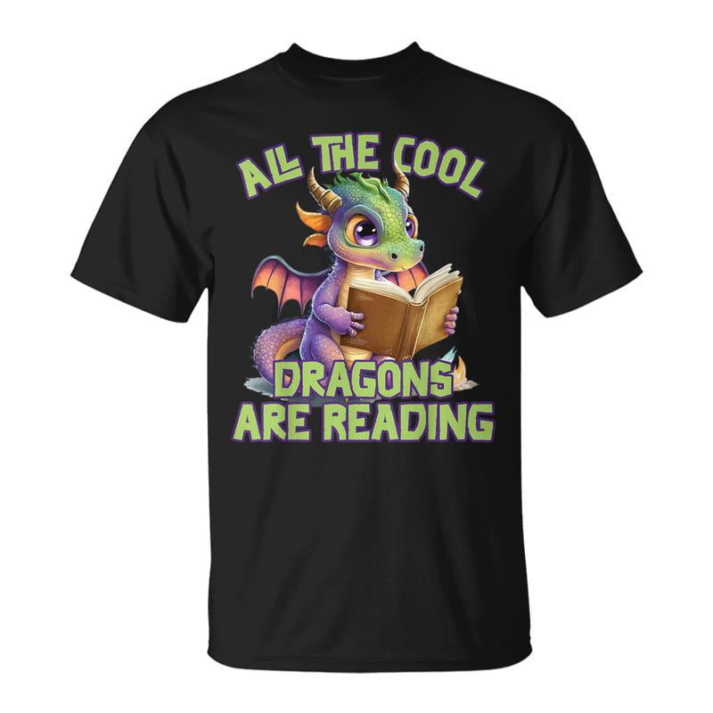 All The Cool Dragons Are Reading Dragon Teacher TShirt - Walmart.com