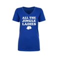 thumbnail image 1 of All The Jingle Ladies Womens V-Neck T-Shirt, 1 of 2