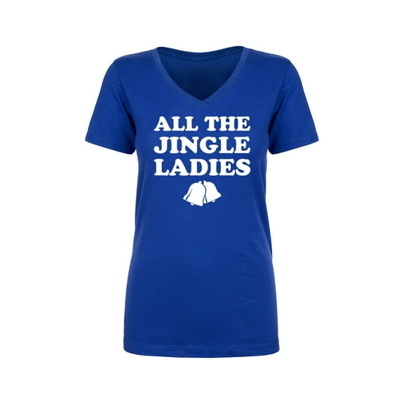 All The Jingle Ladies Womens V-Neck T-Shirt