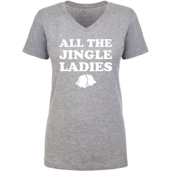 All The Jingle Ladies Womens V-Neck T-Shirt