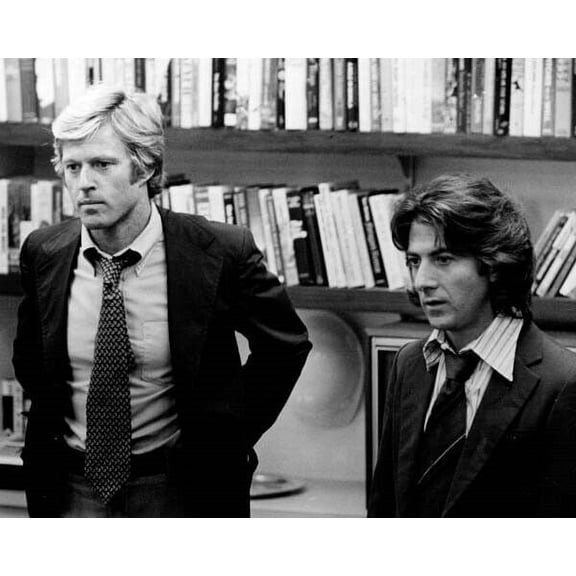 All The President's Men Robert Redford & Dustin Hoffman in library 8x10 photo