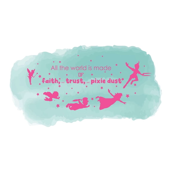 All The World Is Made Of Faith Inspirational Trust Quote Decal Watercolor Vinyl Design Wall Art Sticker Designs Vinyl Stickers For Home House Walls Rooms Windows Bedroom Decoration Size (20x20 inch)