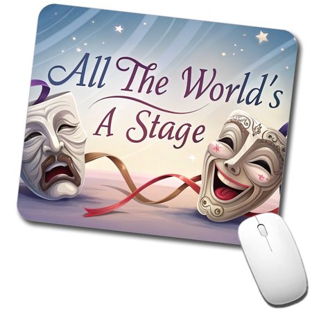All The World's a Stage Theater Drama Masks Mouse Pad Low Profile Gaming Mat