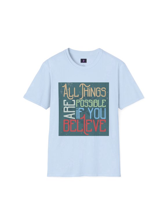 All Things Are Possible T-shirt, Light Blue, Unisex, 3XL