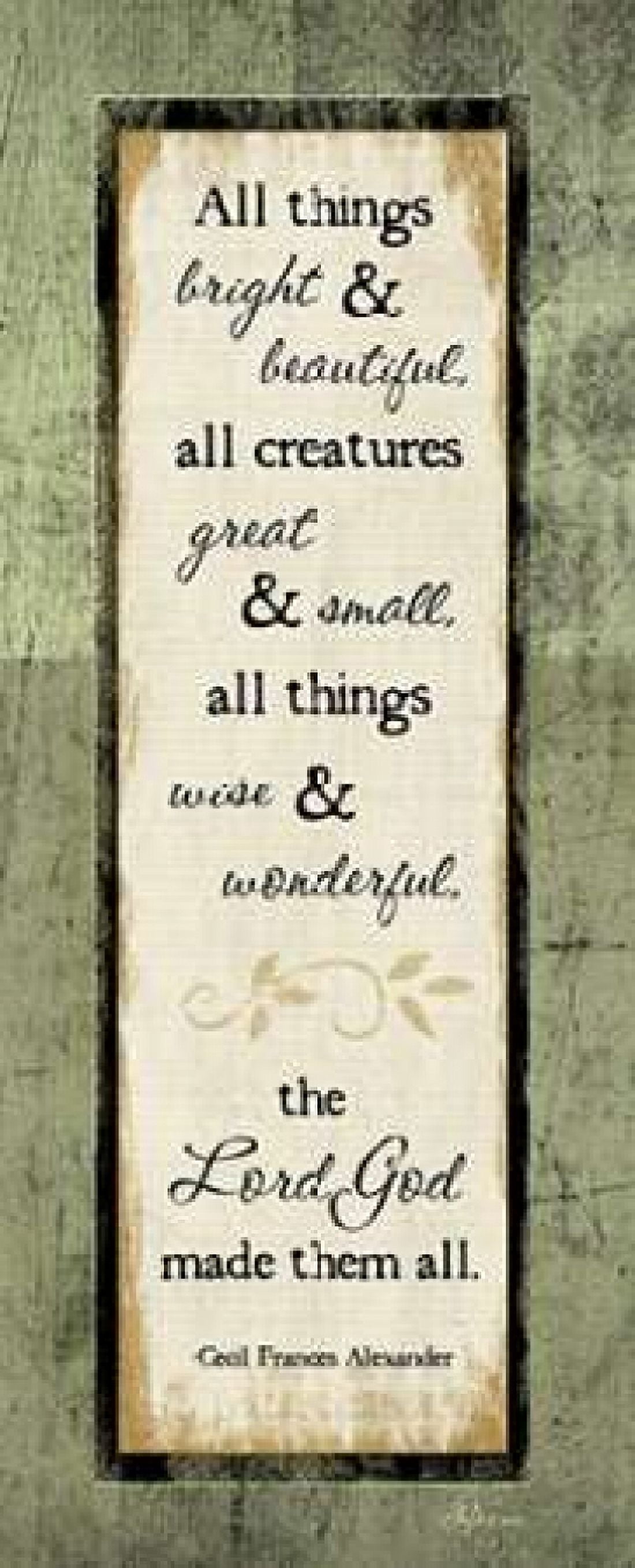 All Things Bright and Beautiful Canvas Art - Jennifer Pugh (10 x 20)