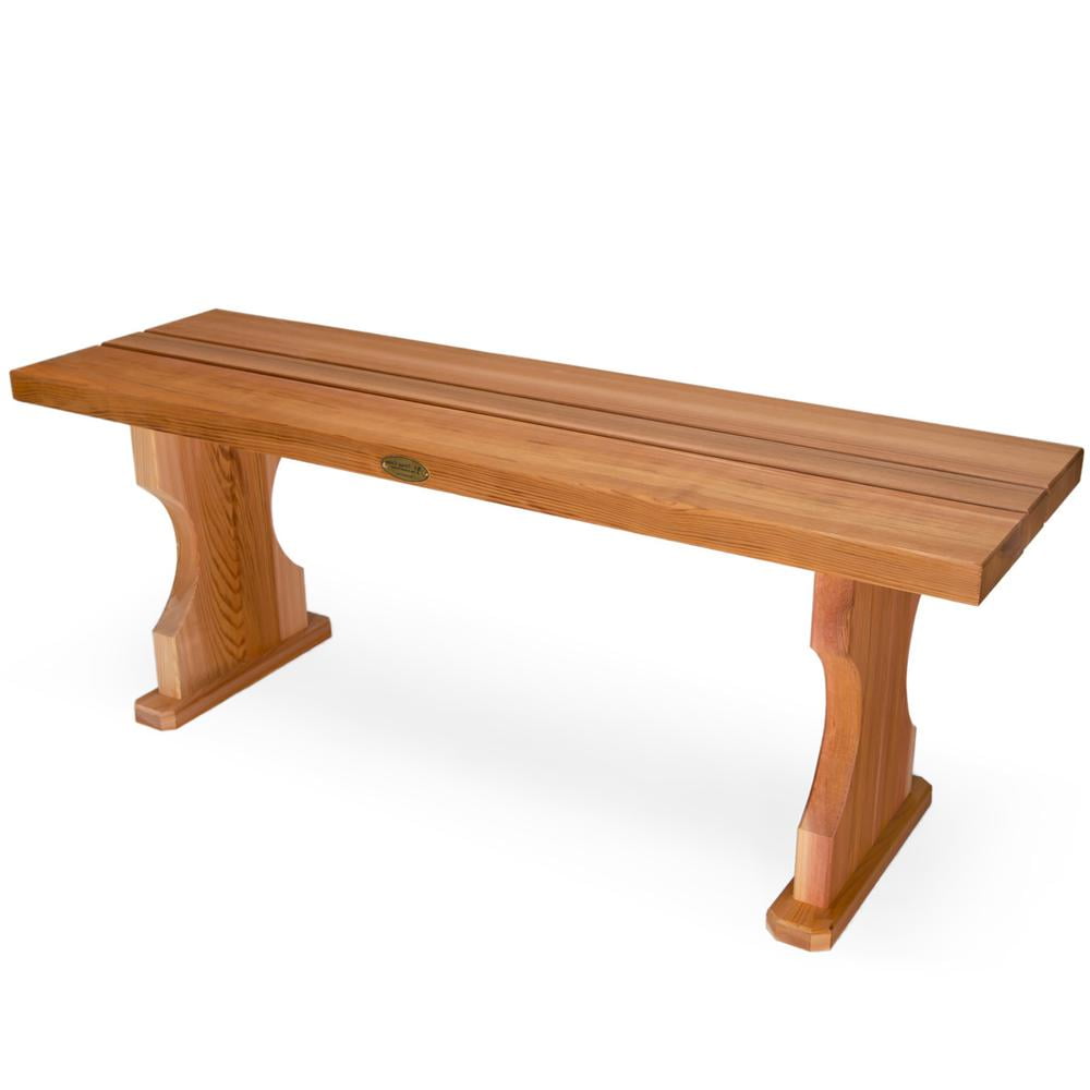 Western Red Cedar 4-Foot Backless Outdoor Bench