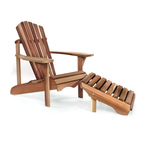 All Things Cedar AAO21 Adirondack Adult Cedar Patio & Ottoman Outdoor Chair - 32L x 36W x 38H