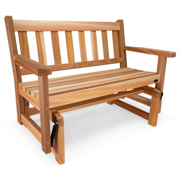 All Things Cedar CG45 Patio Wooden Outdoor Glider | Porch Glider Bench - 48L x 26W x 36H