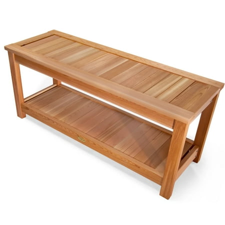 All Things Cedar SB44 Deluxe Cedar Sauna Outdoor Bench - 44L x 16W x 19H