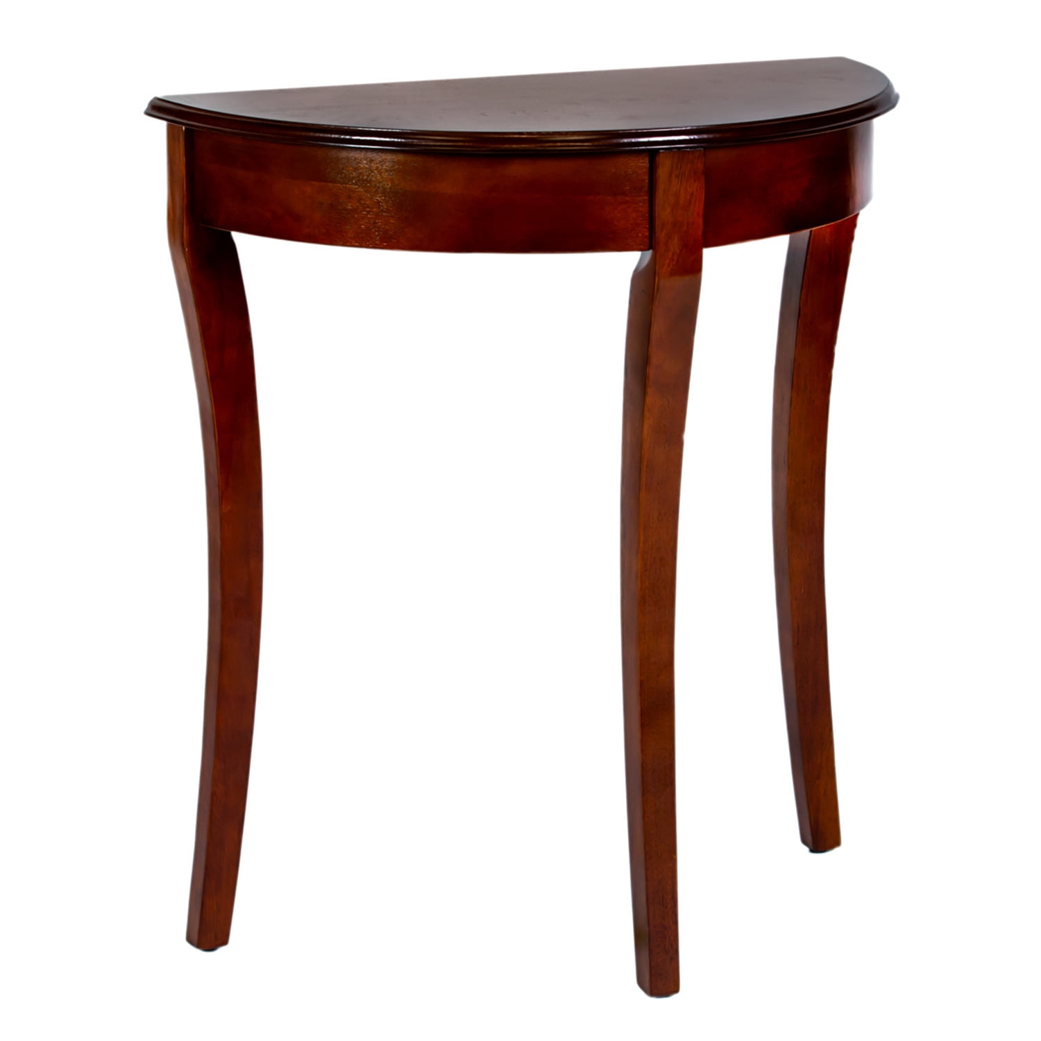 Mahogany Round Wood Accent Table with Storage Shelf