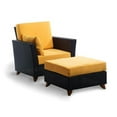 thumbnail image 1 of All Things Cedar PR2530-Y Rattan Deep Chair & Ottoman Set & Cushions, Yellow, 1 of 1