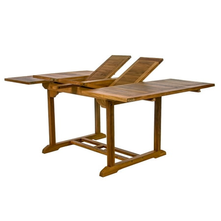 All Things Cedar TD72 Teak Extension Patio Outdoor Table - 50L x 50W x 29H