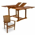 thumbnail image 1 of All Things Cedar Teak 5 pc. Patio Dining Table Set with Butterfly Extension, 1 of 6