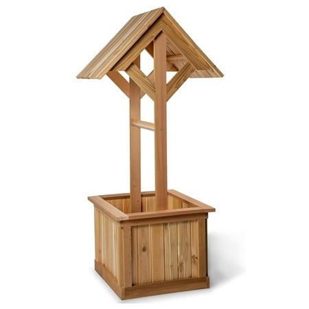 All Things Cedar 5-Ft Outdoor Wishing Well Planter Box for Flowers & Plants