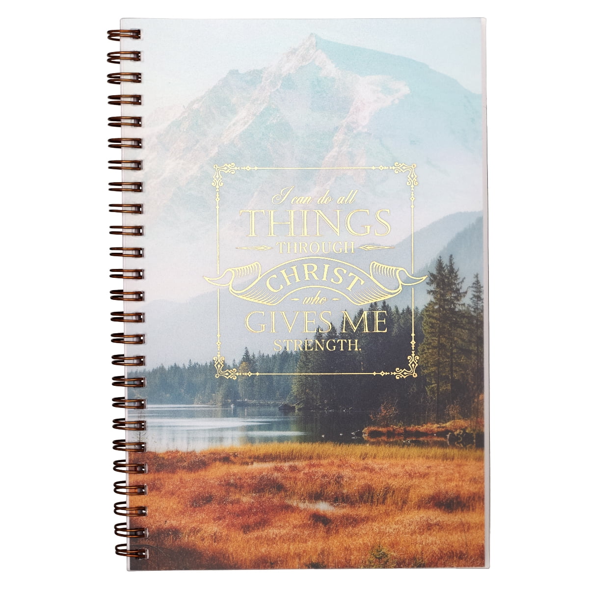 CHRISTIAN ART GIFTS All Things Through Christ Wirebound Notebook - Philippians 4:13