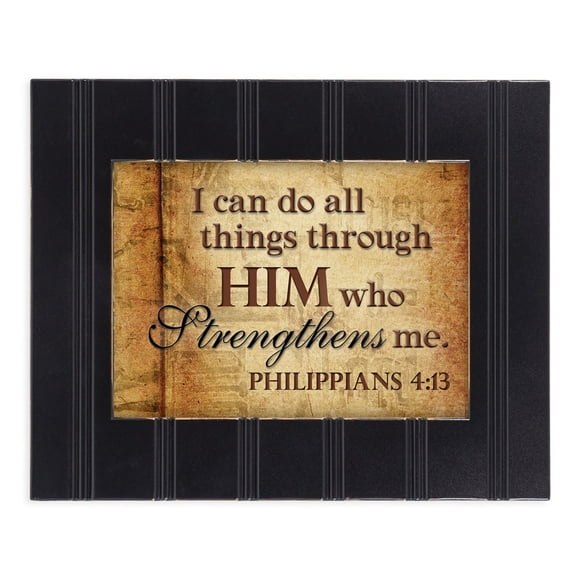 All Things Through Him 8x10 Black Framed Art Wall Plaque Sign