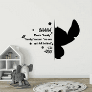 All Things Valuable "Ohana Means Family" Lilo and Stitch Quote Vinyl Wall Decal and Stickers