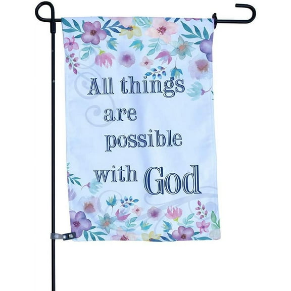 All Things are Possible Garden Flag, Religious Double-Sided Outdoor Flag for Homes, Yards, and Gardens, 12 x 18 Inch