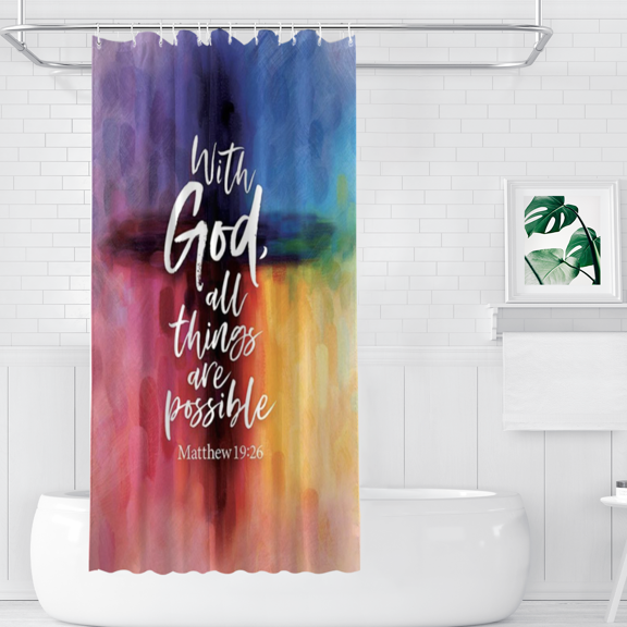 All Things are Possible Matthew Believe God Polyester Shower Curtains, 36" x 72"