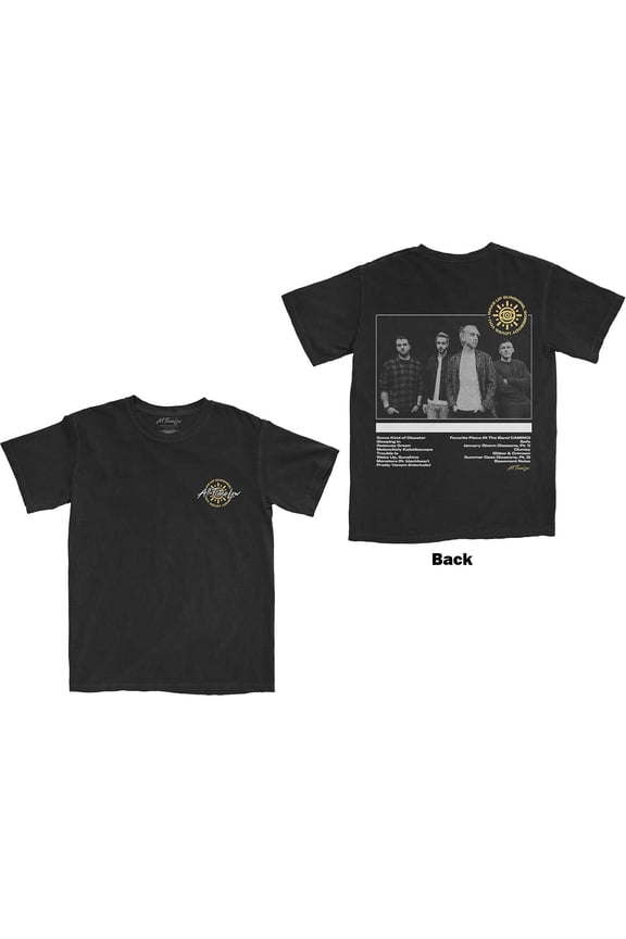 All Time Low Unisex T-Shirt Wake Up Sunshine Track List (Back Print) (Large)