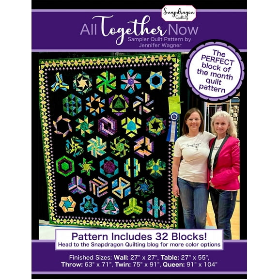 All Together Now Foundation Paper Pieced Sampler Quilt Pattern by Jennifer Wagner from Snapdragon Quilting