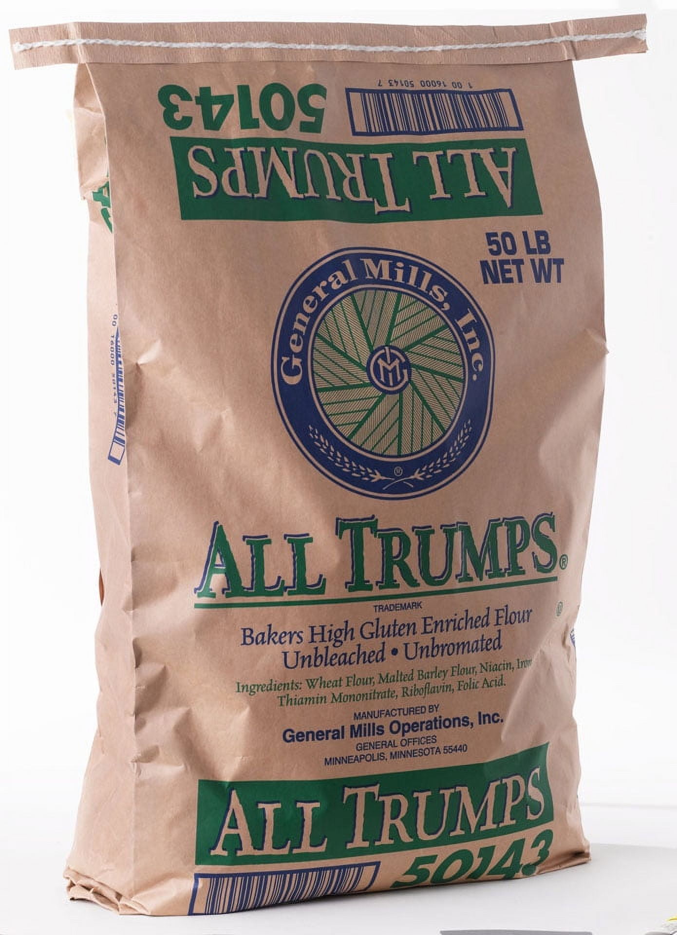 All Trumps Enriched Malted Spring Wheat Flour, 50 Pound.