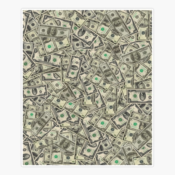All US Dollar Bills in One Gift Sticker
