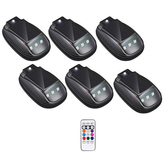 All-Vehicle Solar Cab Lights: 2026 No-Drill Roof RGB Strobe, Solar Powered with Remote Control for Trucks, SUVs, and RVs (6PCS Lights)