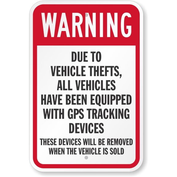 All Vehicles Equipped With Gps Tracking Warning Aluminum Weatherproof 8" x 12" Sign p00575