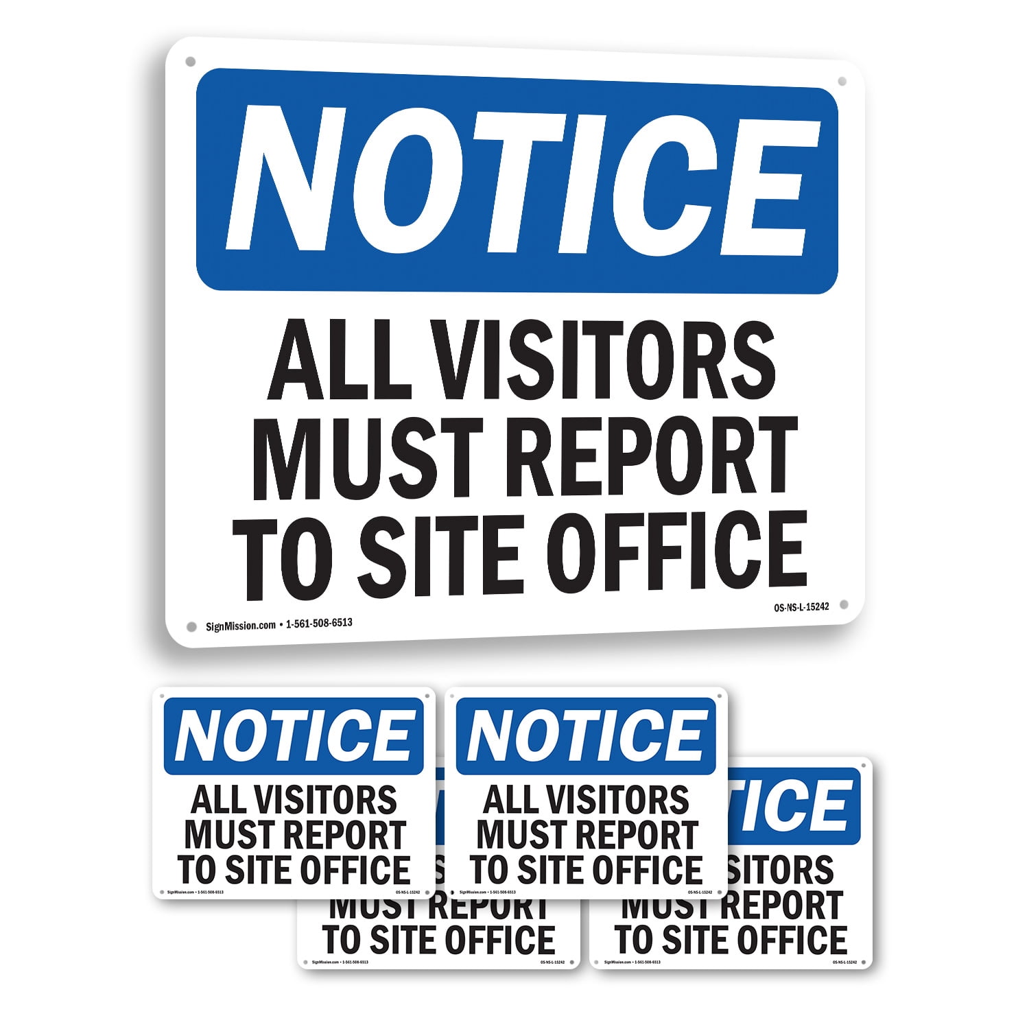 All Visitors Must Report To Site Office OSHA Notice Aluminum Sign 18 all-visitors-must-report-to-site-office-osha-notice-aluminum-sign-18