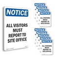thumbnail image 1 of All Visitors Must Report To Site Office OSHA Notice Rigid Plastic Sign 14 Inch x 10 Inch - 10 Pack, 1 of 8