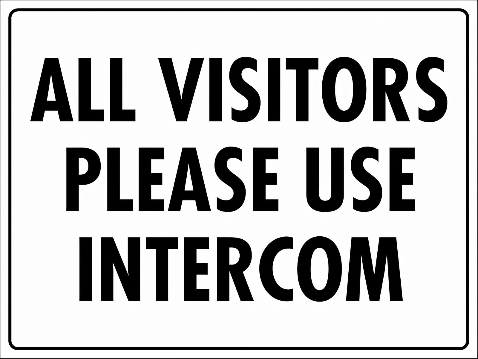 All Visitors Please Use Intercom Sign 12 x 8 Inches - Metal Tin Warning ...