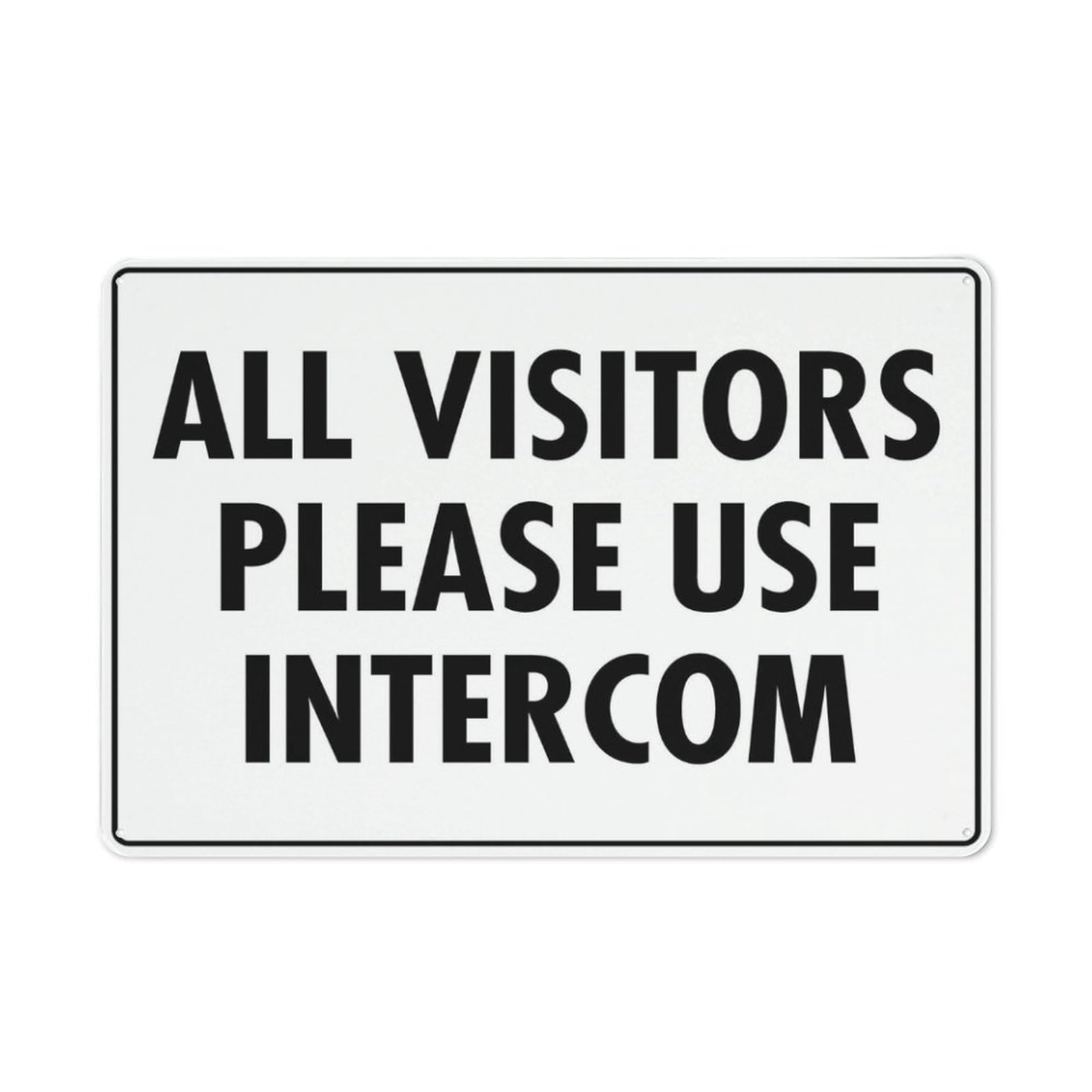 All Visitors Please Use Intercom Signes Metal Signs, Weather Resistant ...