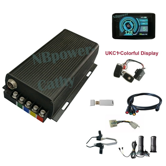 All Waterproof Sabvoton 80A Programmable Sine Wave Controller UKC1 Display Twist Throttle Brake Lever Bluetooth Alarm 1T4 Waterproof Wire