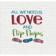 thumbnail image 1 of All We Need Is Love and Flip Flops Embroidered Waffle Weave Kitchen Dish Towel, 1 of 2